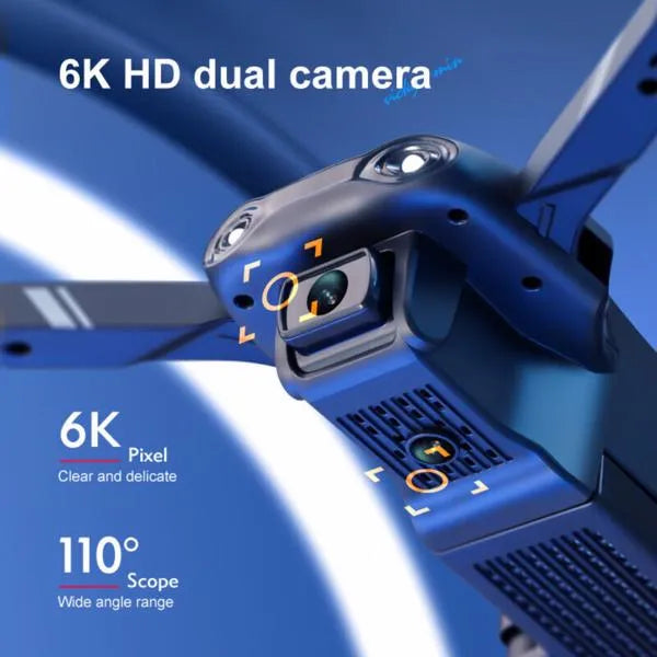 Drone V13 Pro 6K – Double Caméra HD, WiFi FPV Pliable, 3 Batteries