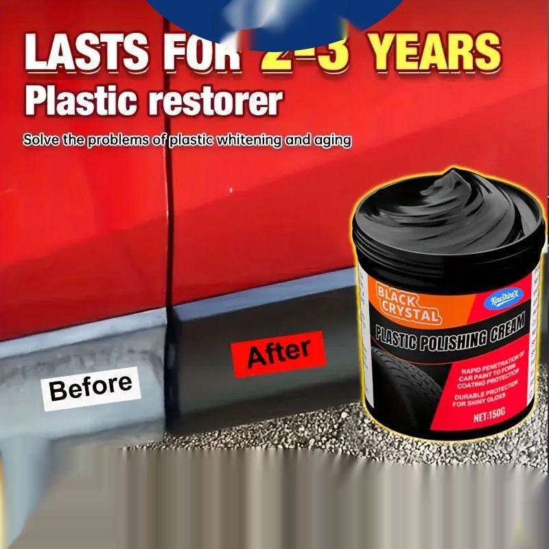 Plastic and rubber repair paste enhanced black wax with sponge applicator for interior surface renovation and polishing