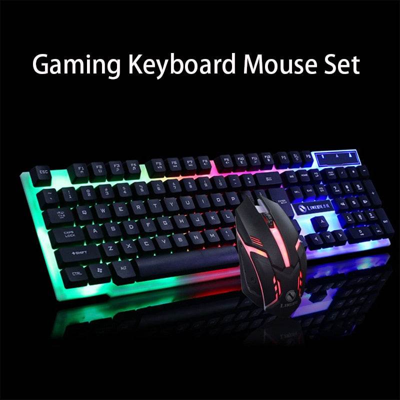 Combo clavier souris gaming GTX300 rétroéclairé avec 104 touches et souris 1600 DPI USB plug & play