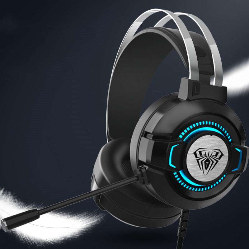 Casque Gaming S602 avec son surround 7.1 virtuel, réduction de bruit active, micro omnidirectionnel et éclairage RGB multicolore