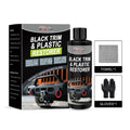 PRIMOVA Black Trim Plastic Restorer kit with bottle, microfiber towel, and gloves for automotive plastic and rubber restoration