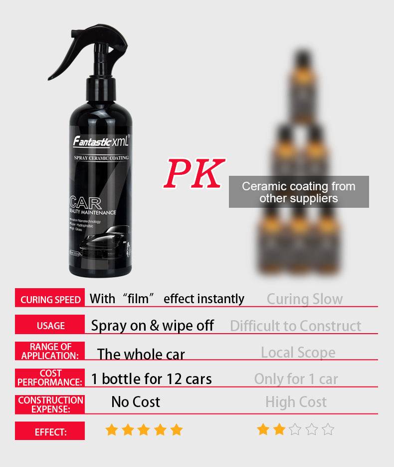PRIMOVA Nanometer Crystal Car Spray Wax Coating 300ml bottle with microfiber towel for durable hydrophobic automotive paint protection