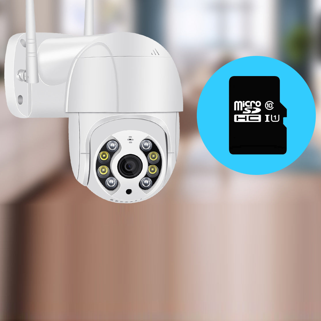 Caméra WiFi Extérieure HD 1080p – Étanche IP66, Vision Nocturne 60m & Détection Mouvement