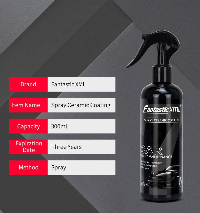 300ml bottle of PRIMOVA Nanometer Crystal Car Spray Wax Coating for hydrophobic car paint protection and gloss enhancement