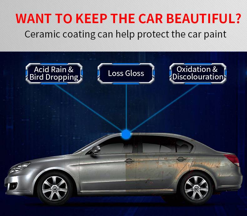 300ml bottle of PRIMOVA Nanometer Crystal Car Spray Wax Coating for black and white car paint with microfiber towel option