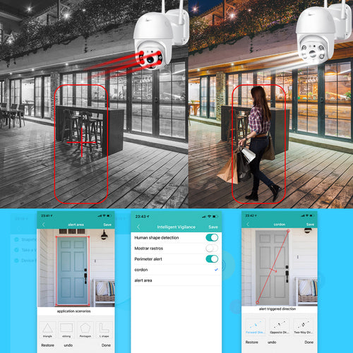 Caméra WiFi Extérieure HD 1080p – Étanche IP66, Vision Nocturne 60m & Détection Mouvement