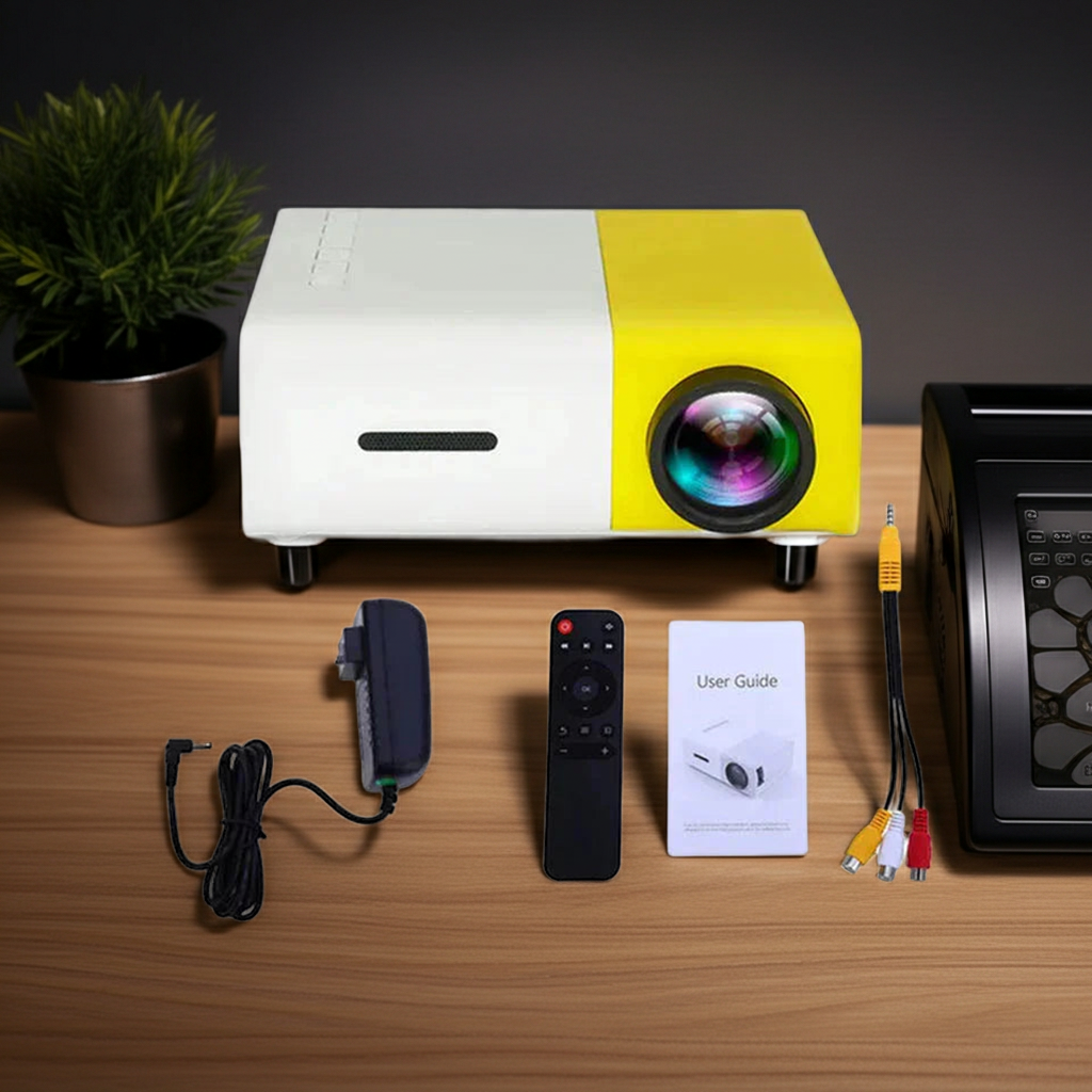 Mini Projecteur Portable YG300 Pro Full HD 1080P avec lecture 4K et haut-parleur intégré, ultra-compact pour cinéma à domicile et extérieur