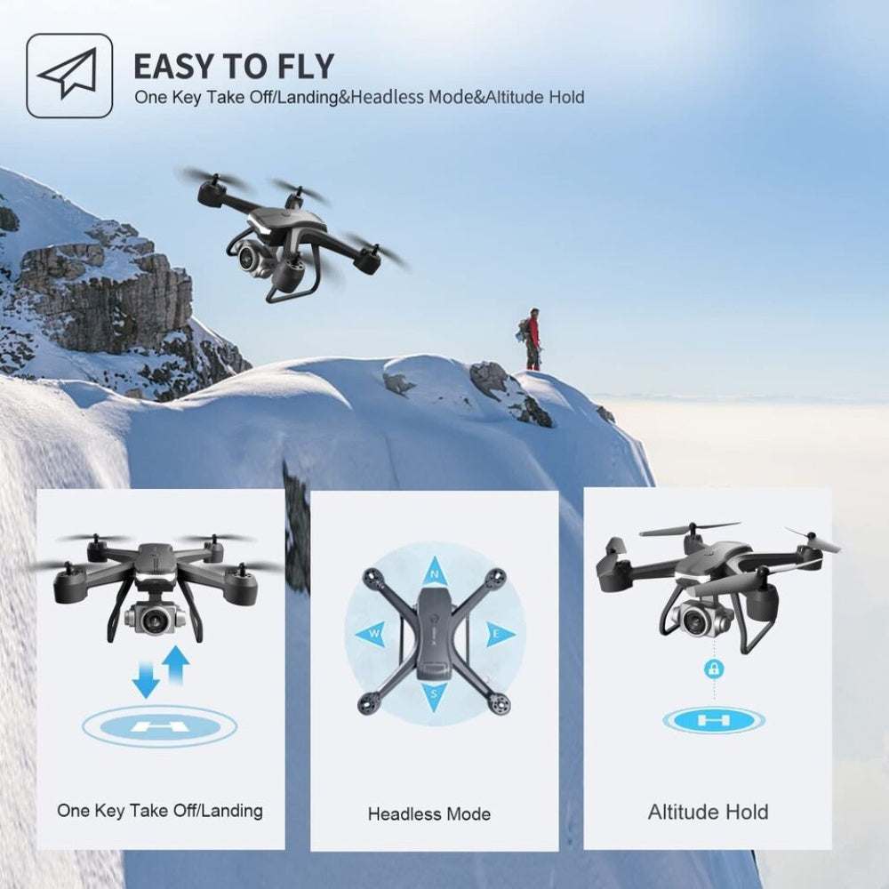 Drone V14 Pro 6K double caméra HD avec WiFi FPV et 30 minutes d'autonomie en vol
