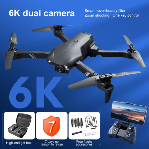 Drone V13 Pro 6K – Double Caméra HD, WiFi FPV Pliable, 3 Batteries