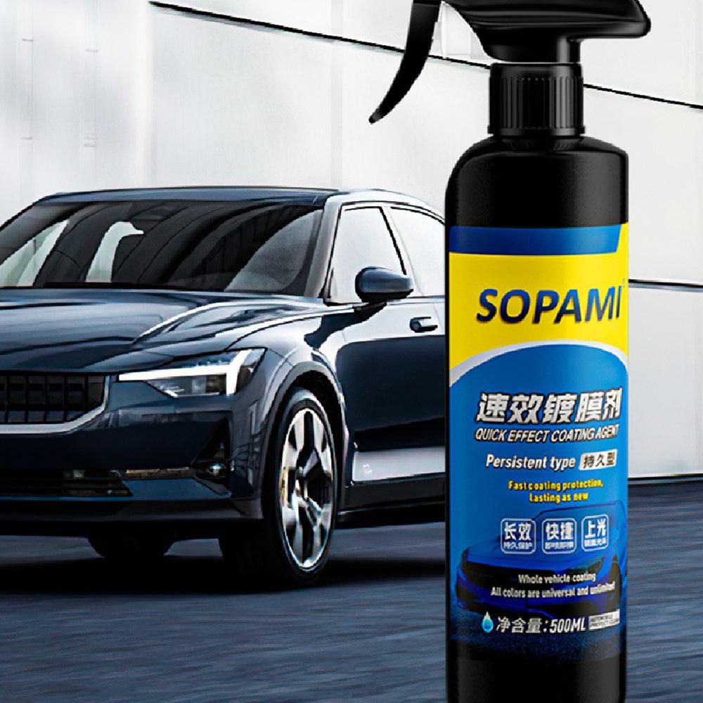 Bottle of automotive coating agent for car paint waxing and protection
