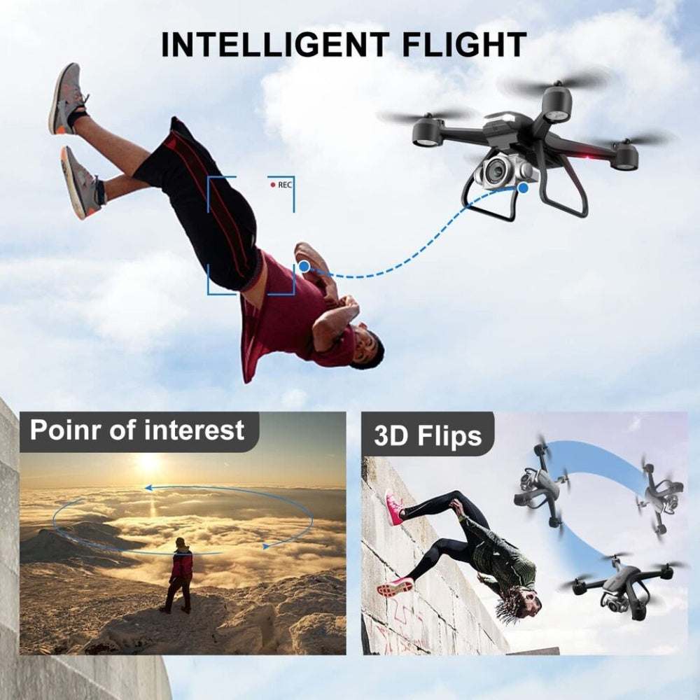 Drone V14 Pro 6K double caméra HD en vol avec télécommande et sac de transport