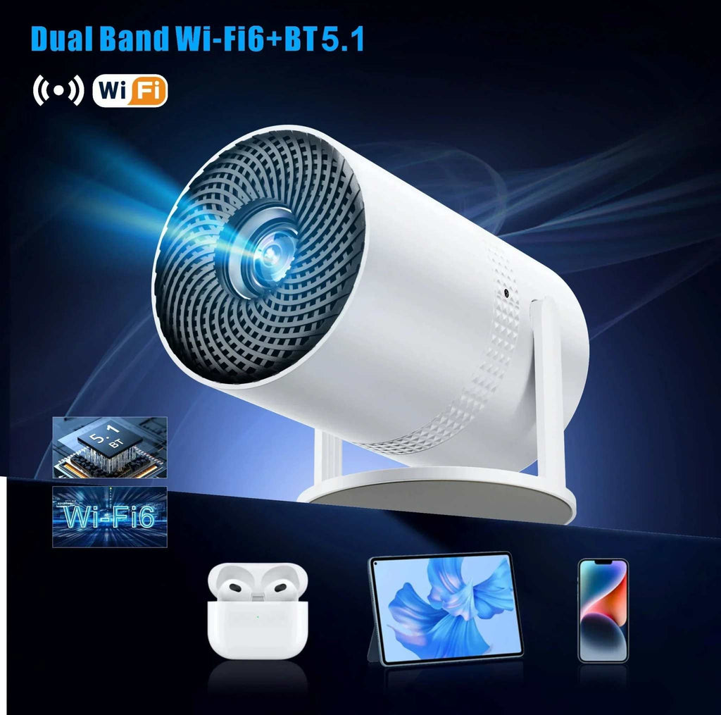 Projecteur Portable Salange P300 4K 8K Android 11 WiFi Bluetooth 5.1 avec télécommande et câble HDMI pour cinéma à domicile