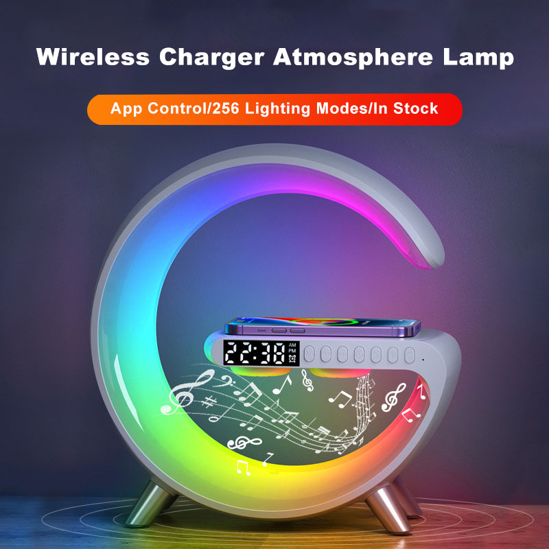 Lampe LED G Intelligente – Enceinte Bluetooth & Chargeur Sans Fil 15W