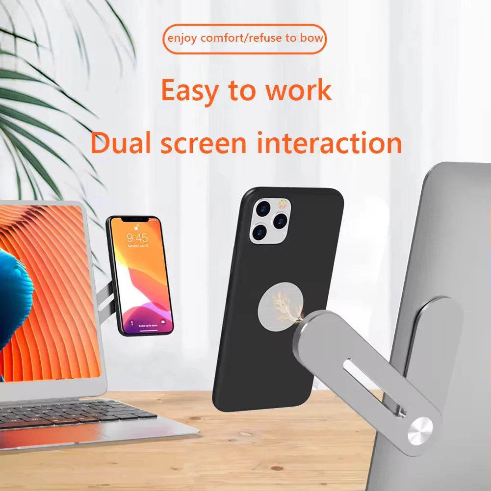 Support Téléphone Magnétique pliable avec chargeur sans fil 15W compatible Tesla et laptops.