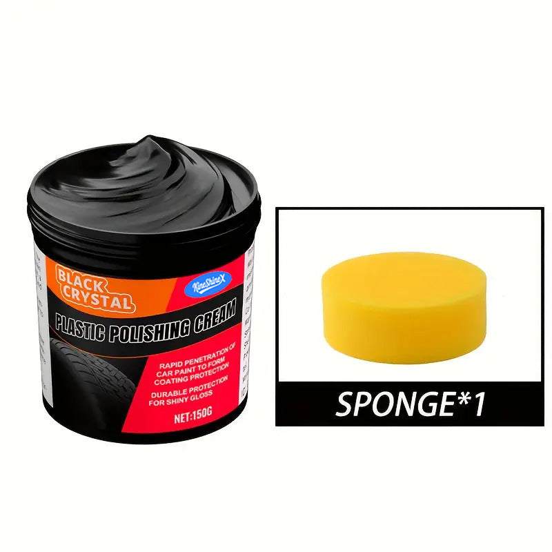 Plastic and Rubber Repair Paste enhanced black decorative renovation wax with sponge applicator for interior surface restoration and polishing