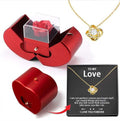 Collier Éternel avec Rose artisanale éternelle dans coffret cadeau romantique élégant