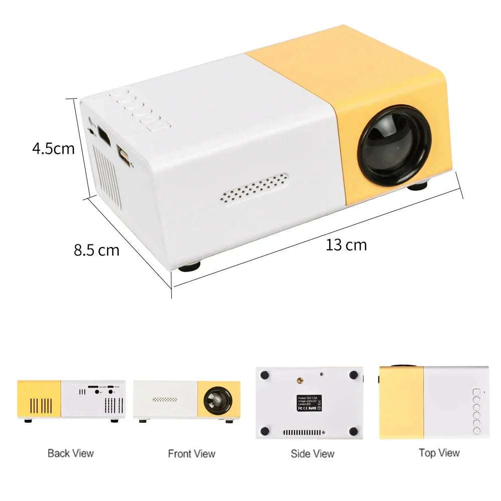 Mini projecteur portable YG300 Pro Full HD 1080P lecture 4K compact avec haut-parleur intégré