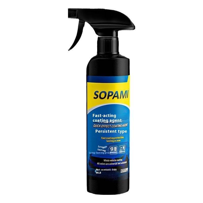 Automotive coating agent bottle for quick car paint waxing and brightening