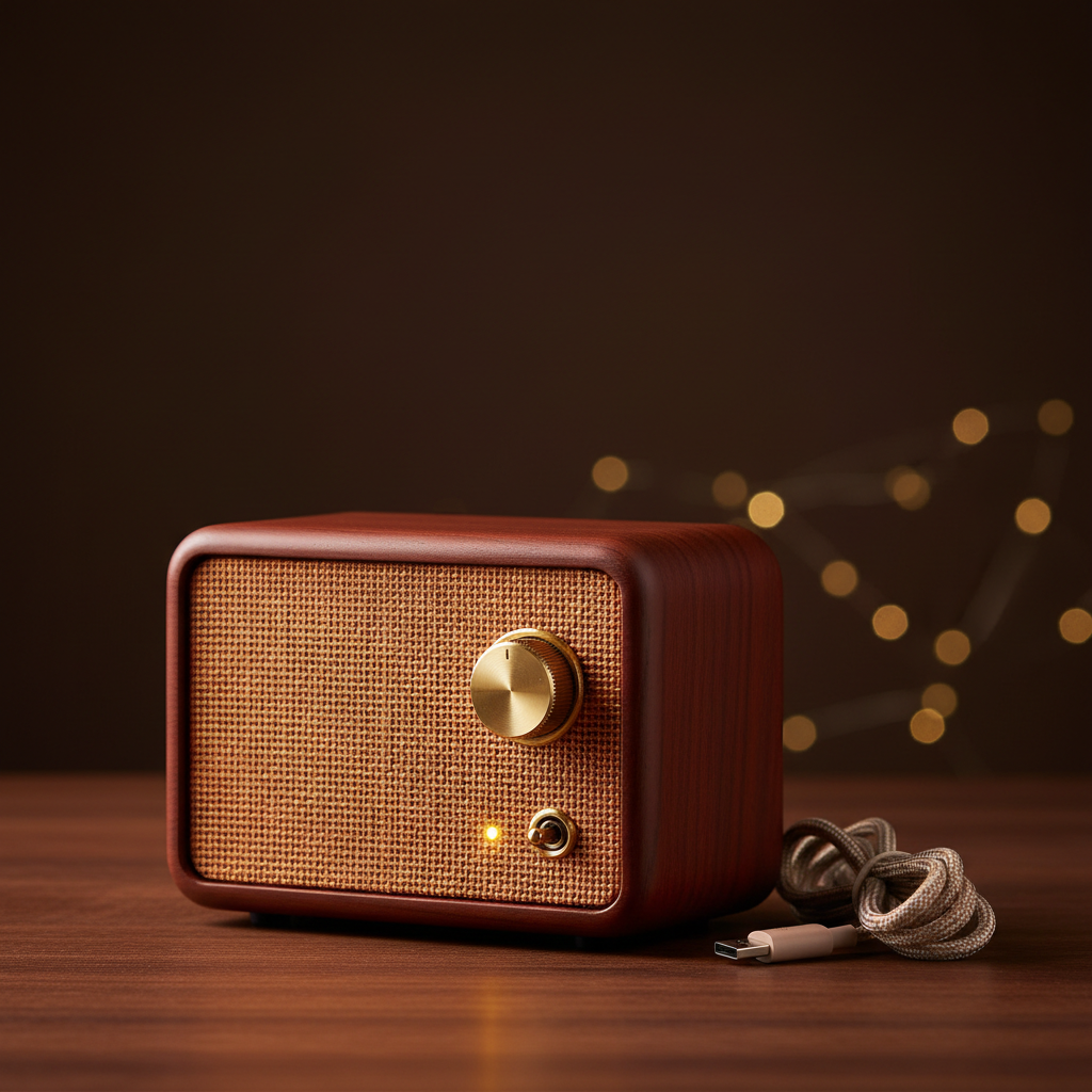 Mini enceinte Bluetooth rétro avec lumière RGB